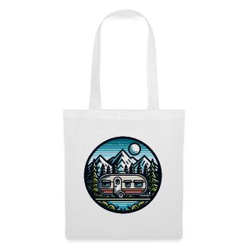 Camping camping-car caravane - Sac en tissu - blanc - Devant