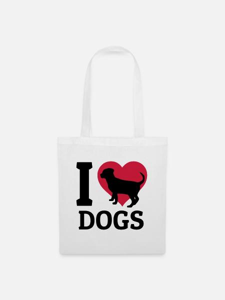 I love dogs - Stoffbeutel - Weiß