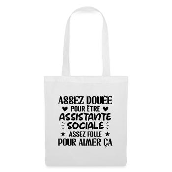 Assistante Sociale Humour Métier Idée Cadeau Femme - Sac en tissu - blanc - Devant