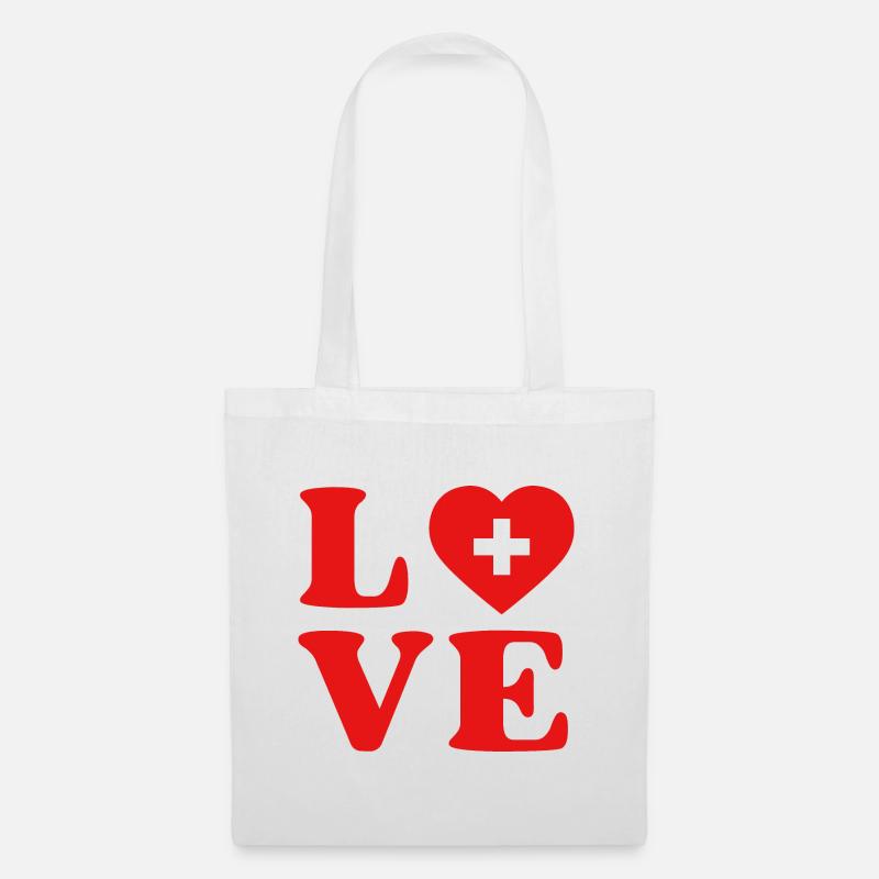 Swiss Love - Stoffbeutel - Weiß