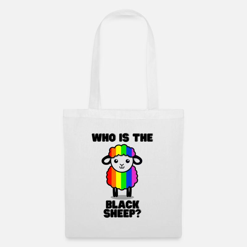 Wer ist das schwarze Schaf LGBTQ Pride - Stoffbeutel - Weiß