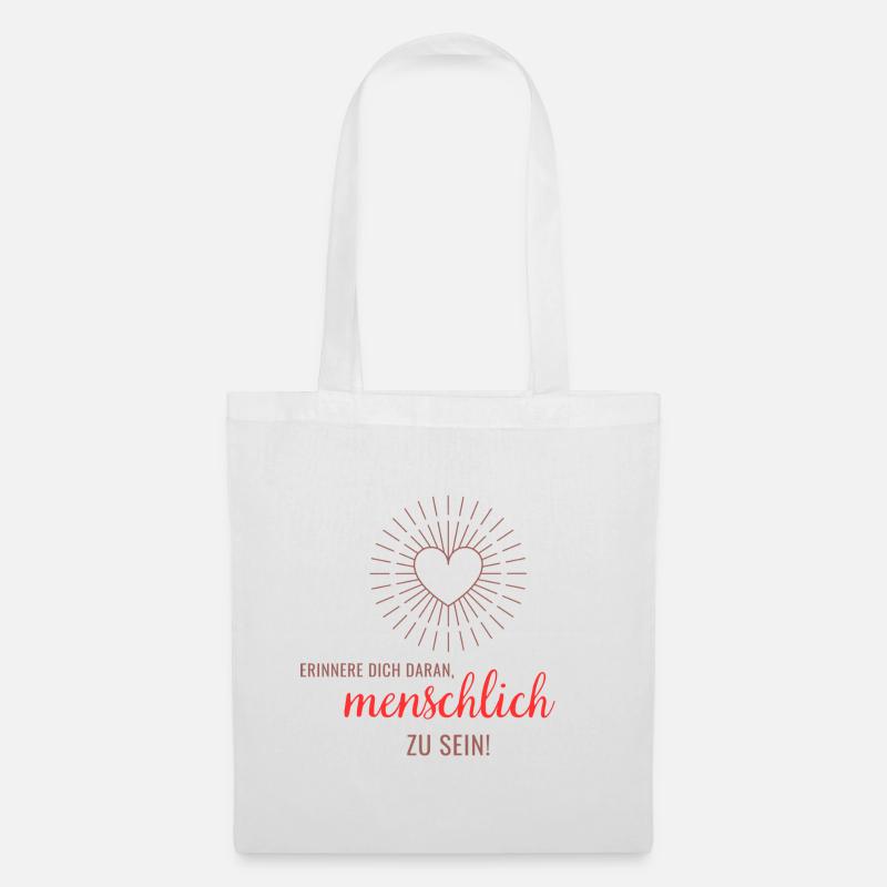 menschlich sein - Stoffbeutel - Weiß
