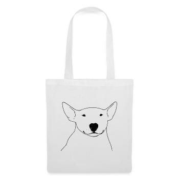 Bull Terrier, Silhouette De Bully Stylisée - Sac en tissu - blanc - Devant