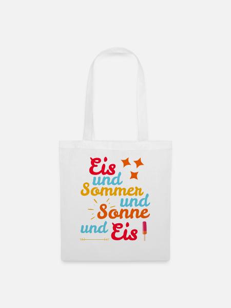 Eis und Sommer und Sonne und Eis - Stoffbeutel - Weiß