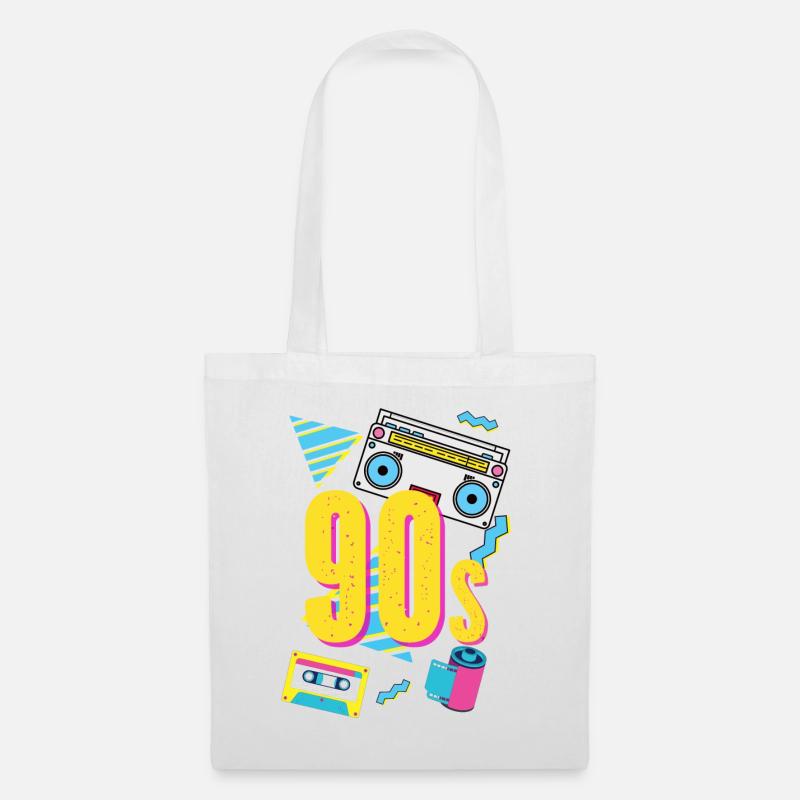 90er retro Radio - Stoffbeutel - Weiß