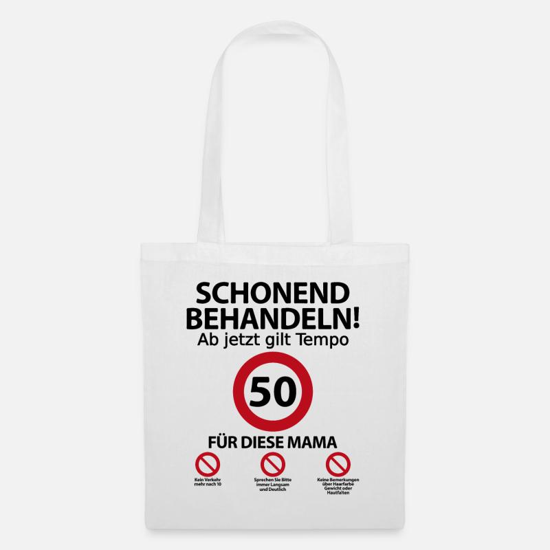 50 Geburtstag Mama Mutter Geburtstagsgeschenk - Stoffbeutel - Weiß