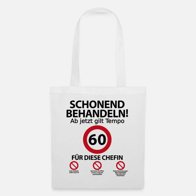 60. Geburtstag Chefin Geburtstagsgeschenk Spruch - Stoffbeutel - Weiß