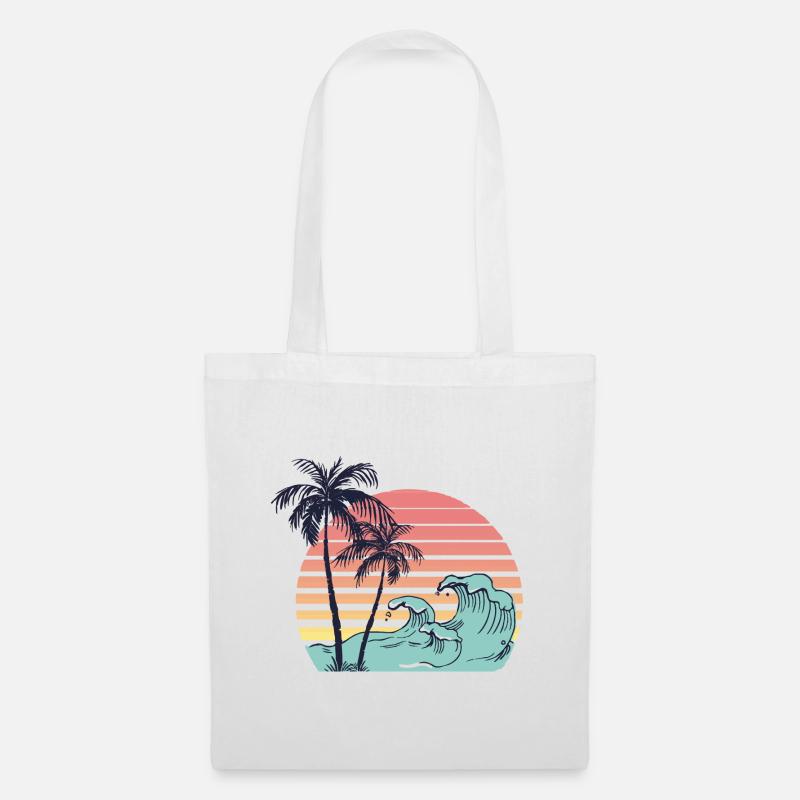 Palm trees and waves - Stoffbeutel - Weiß