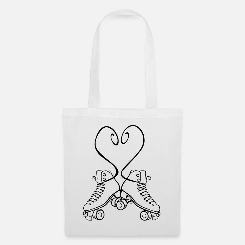 Rollkunstlauf Love Schnürsenkel Herz - Stoffbeutel - Weiß