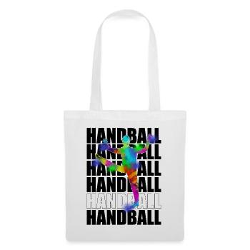 buntes Handball Motiv Geschenk Handballer Torwart - Stoffbeutel - Weiß - Vorne