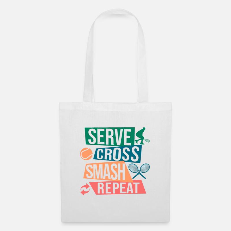 Tennis Art Serve Cross Match Repeat Gift Idea - Stoffbeutel - Weiß