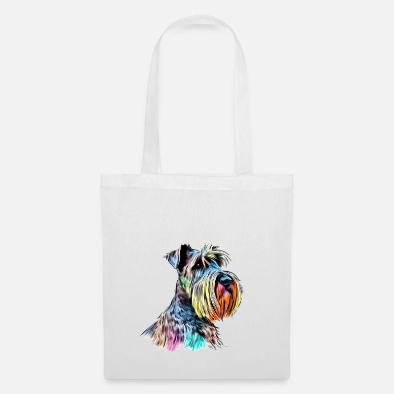 Riesenschnauzer / Schnauzer Hunde Design Geschenk - Stoffbeutel - Weiß