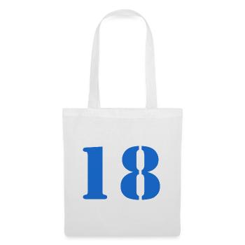 18. 18 JAHRE ALT. 18-JÄHRIGES JUBILÄUM. 18. GEBURTSTAG. - Stoffbeutel - Weiß - Vorne