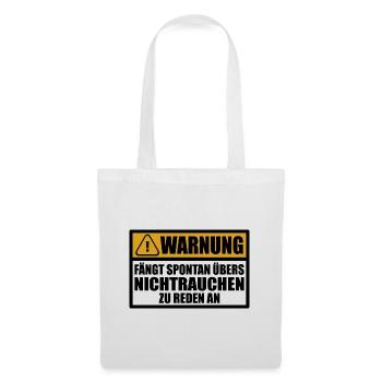 für neue frische 1 Jahr Nichtraucher Sprüche - Stoffbeutel - Weiß - Vorne