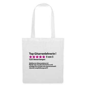 Abschiedsgeschenk Gitarrenlehrerin zum Abschied - Stoffbeutel - Weiß - Vorne