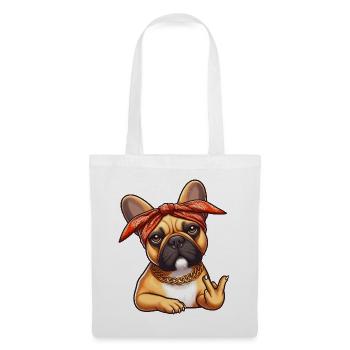 Frenchie Le Rappeur - Sac en tissu - blanc - Devant
