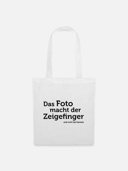 Das Foto macht der Zeigefinger - Stoffbeutel - Weiß