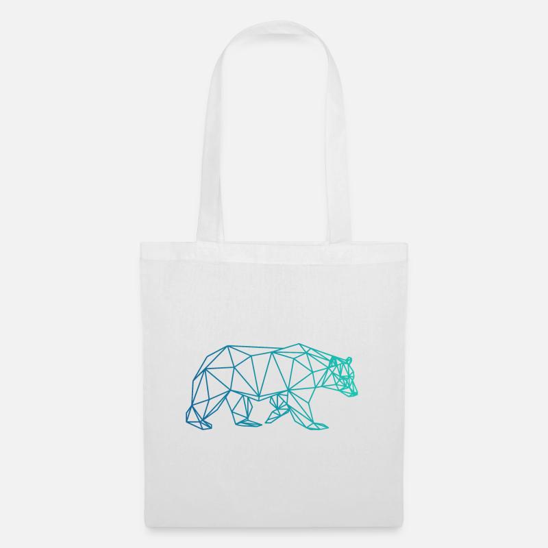 Bear brown bear Abstract polygon geometric gift - Tote Bag - white