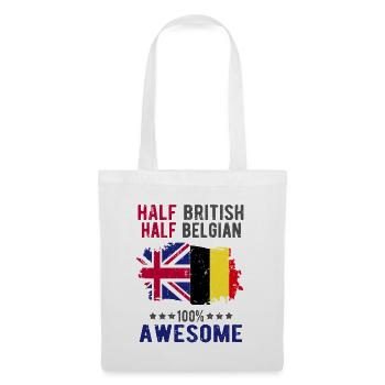 Halb Brite Halb Belgier - Stoffbeutel - Weiß - Vorne