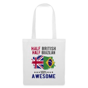 Halb Brite Halb Brasilianer - Stoffbeutel - Weiß - Vorne