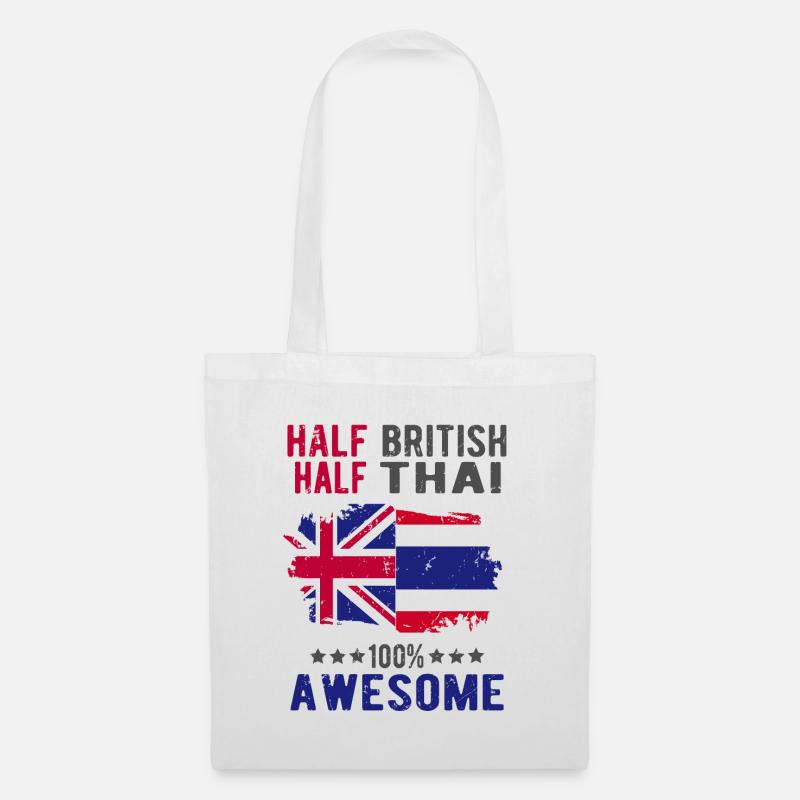 Half British Half Thai - Tote Bag - white