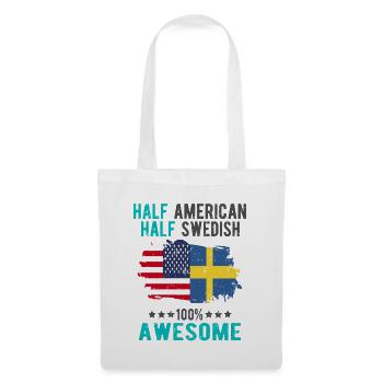 Halb Amerikaner Halb Schwede - Stoffbeutel - Weiß - Vorne