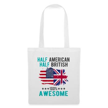 Halb Amerikaner Halb Britisch - Stoffbeutel - Weiß - Vorne