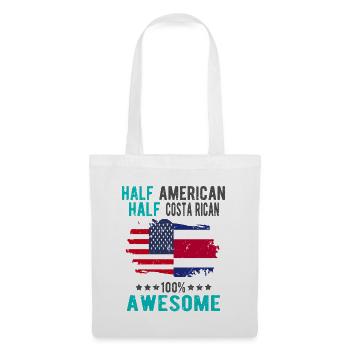 Halb Amerikaner Halb Costa Ricaner - Stoffbeutel - Weiß - Vorne