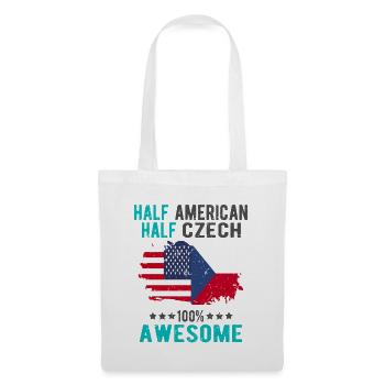 Halb Amerikaner Halb Tscheche - Stoffbeutel - Weiß - Vorne