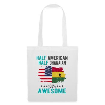 Halb Amerikaner Halb Ghanese - Stoffbeutel - Weiß - Vorne