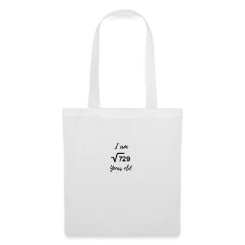 27 ans – Design d’anniversaire épuré - Sac en tissu - blanc - Devant