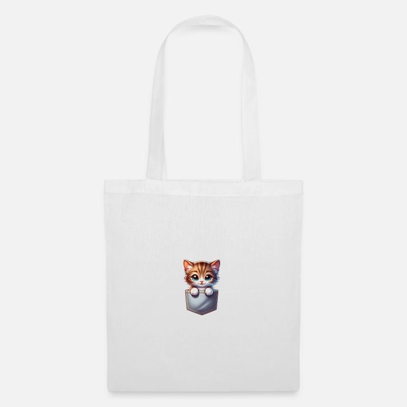 Süße Babykatze - Stoffbeutel - Weiß