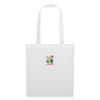 Anniversaire bébé - 1er anniversaire ours et chat - Sac en tissu - blanc - Devant