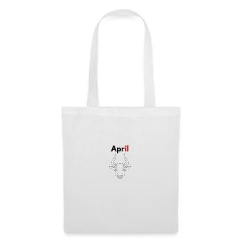 Monat mit seinem Sternzeichen Stier/April - Stoffbeutel - Weiß - Vorne