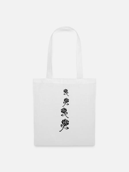Ranke black roses - Stoffbeutel - Weiß