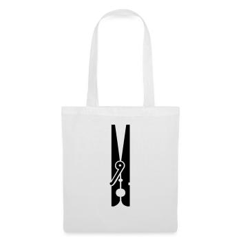 Pince à linge / pince à linge (1c) - Sac en tissu - blanc - Devant