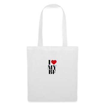 I love my BF Sticker: I love my boyfriend, png - Tote Bag - white - Front
