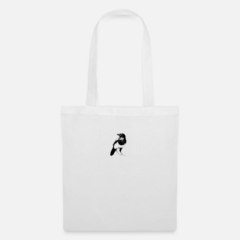 Elster Vogel * Magpie Bird * Jack Joblin Design - Stoffbeutel - Weiß