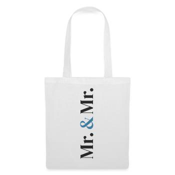 Mr. and Mr. Wedding Design in Vertical Type Stack  - Tote Bag - white - Front