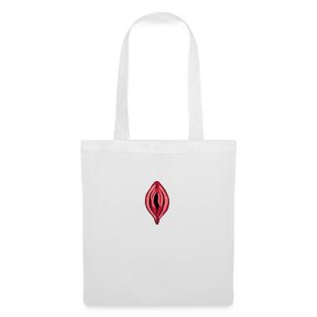 Lèvres Vagin Rouge Provocateur - Amour Lèvres Rouges Amour - Sac en tissu - blanc - Devant