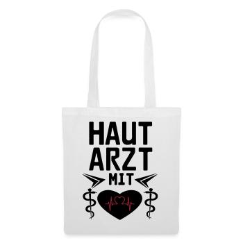 Hautarzt mit Herz Geschenk - Stoffbeutel - Weiß - Vorne