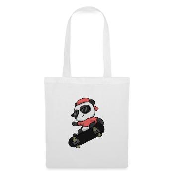 Patineur panda ours skateur panda animal - Sac en tissu - blanc - Devant