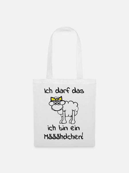 Ein Schaf - Mädchen - Stoffbeutel - Weiß