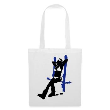 ski girl - Sac en tissu - blanc - Devant