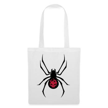 Une araignée noire avec le crâne rouge - Sac en tissu - blanc - Devant