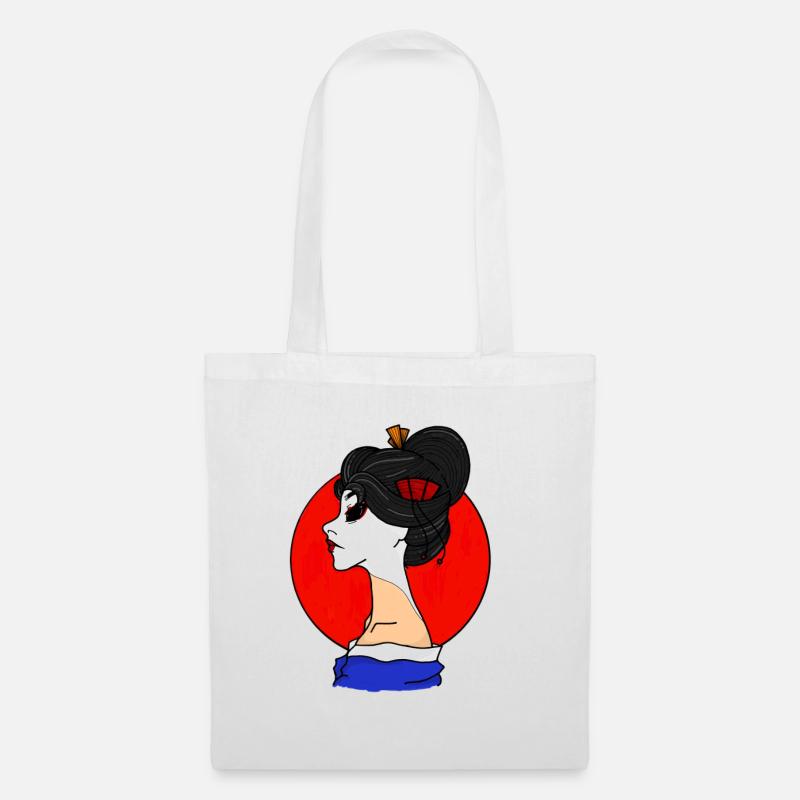 Dämonen-Geisha-Grafik - Stoffbeutel - Weiß