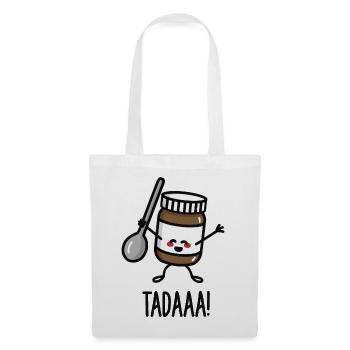 Tadaaa! Happy chocolate spread with spoon - Sac en tissu - blanc - Devant