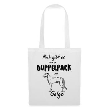 Galgo Silhouette - Kontur - Stoffbeutel - Weiß - Vorne