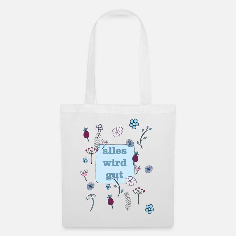 everything will be good in blue - Tote Bag - white