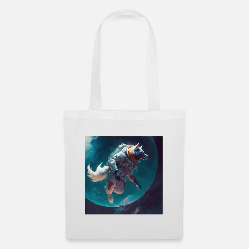 Astrowolf Wolf Astronaut Space Gift - Sac en tissu - blanc